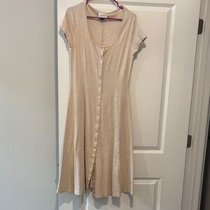 Universal Thread Tan Midi Dress with Button Front